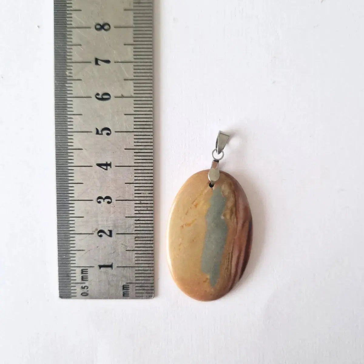 Pendentif cabochon Jaspe Polychrome forme ovale 