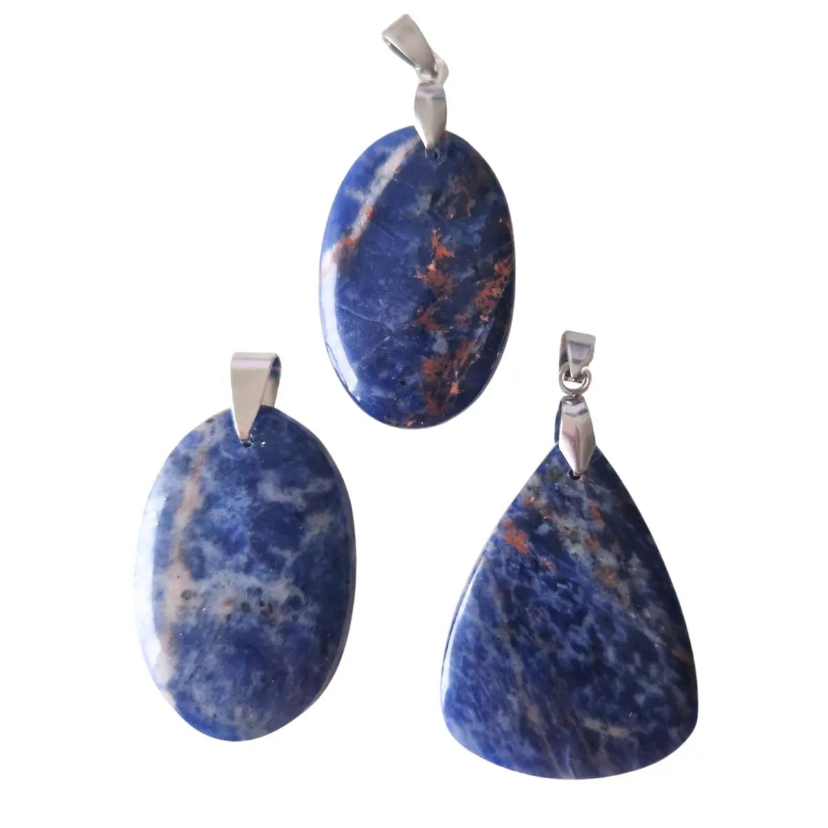 3 Pendentif cabochon sodalite pierre naturelle