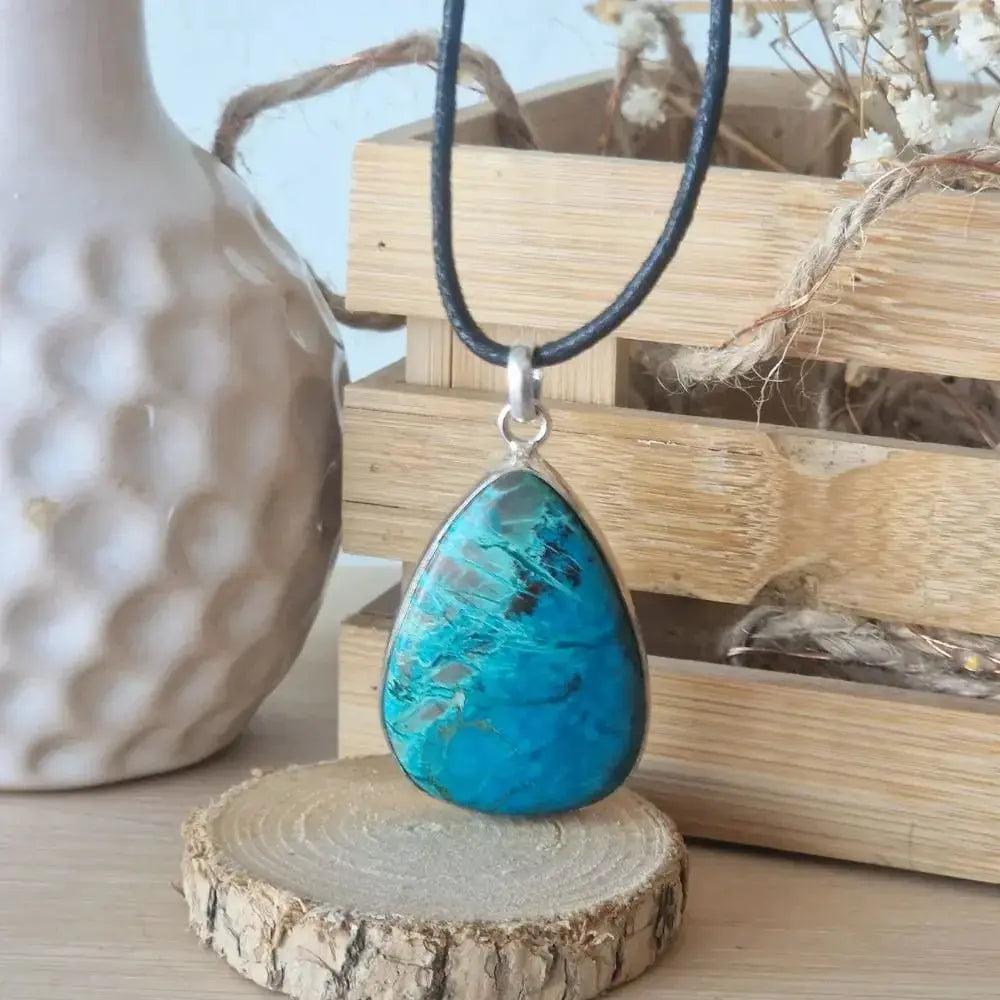 Pendentif Chrysocolle Argent 925   