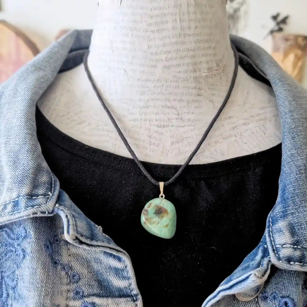 Pendentif Chrysoprase - pierre roulée