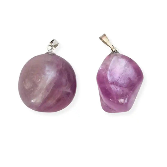 pendentif fluorite violette pierre roulée