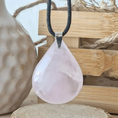 Pendentif Quartz Rose - Forme goutte   