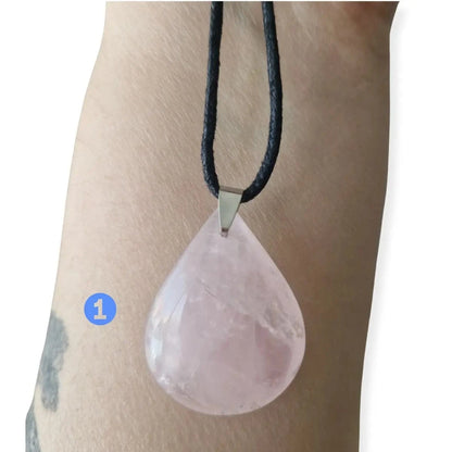 Pendentif Quartz Rose - Forme goutte   
