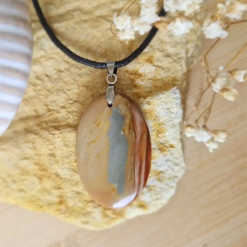 pendentif jaspe polychrome n°4 zoom