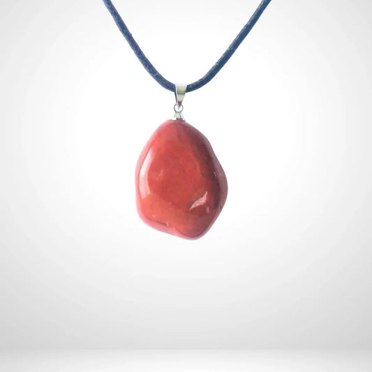 Pendentif Jaspe Rouge - pierre roulée MyRielle - Lithothérapie