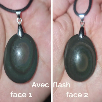 pendentif oeil celeste  1 avec flash, recto /verso