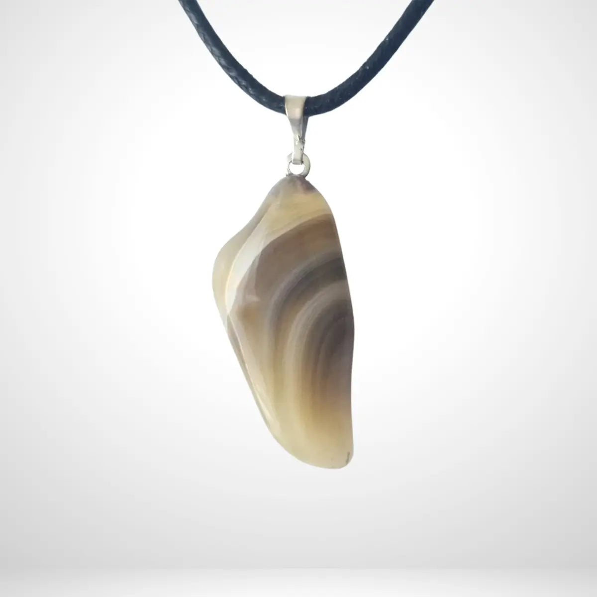 Pendentif Agate Botswana - pierre roulée MyRielle - Lithothérapie