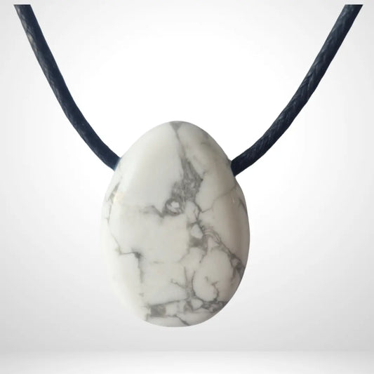 pendentif howlite pierre percée naturelle