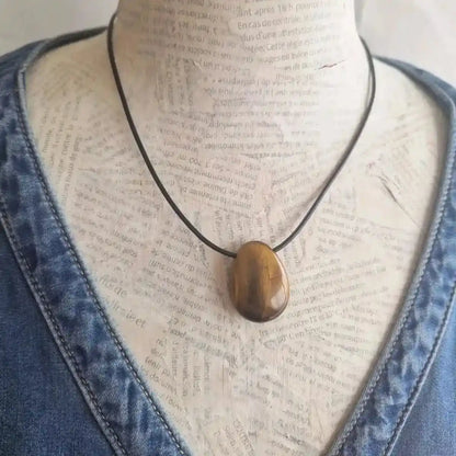 Pendentif Œil de tigre qualité A - pierre percée   