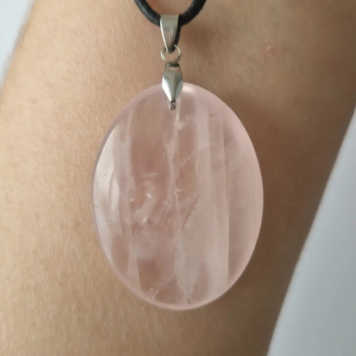 Pendentif Quartz Rose ovale - qualité AA MyRielle - Création