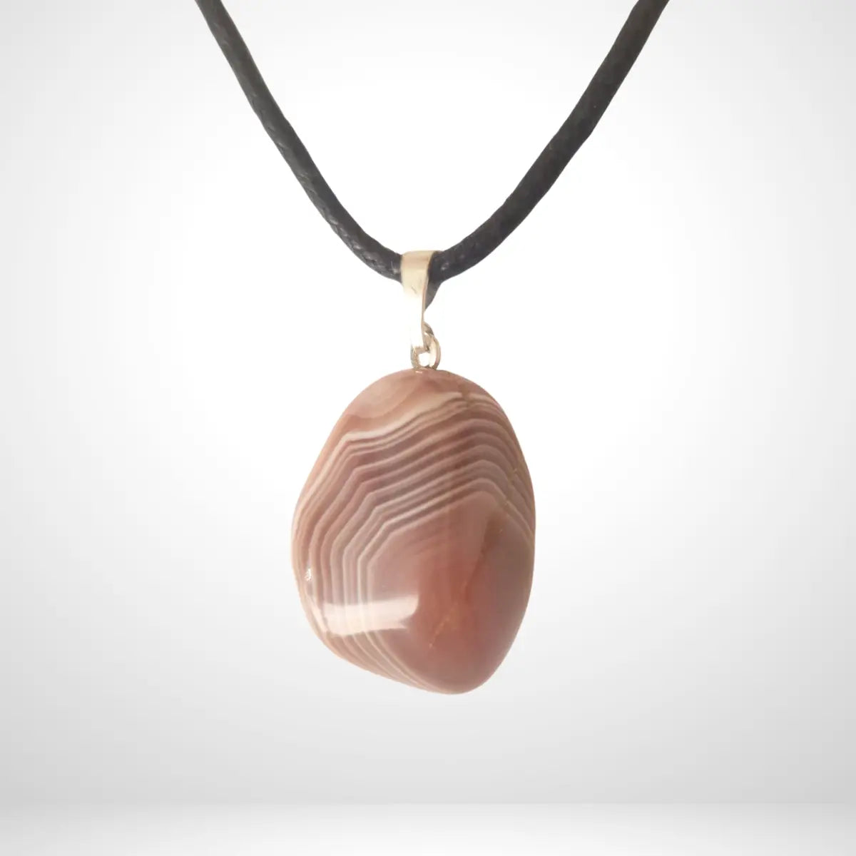 Pendentif Agate Botswana - pierre roulée MyRielle - Lithothérapie