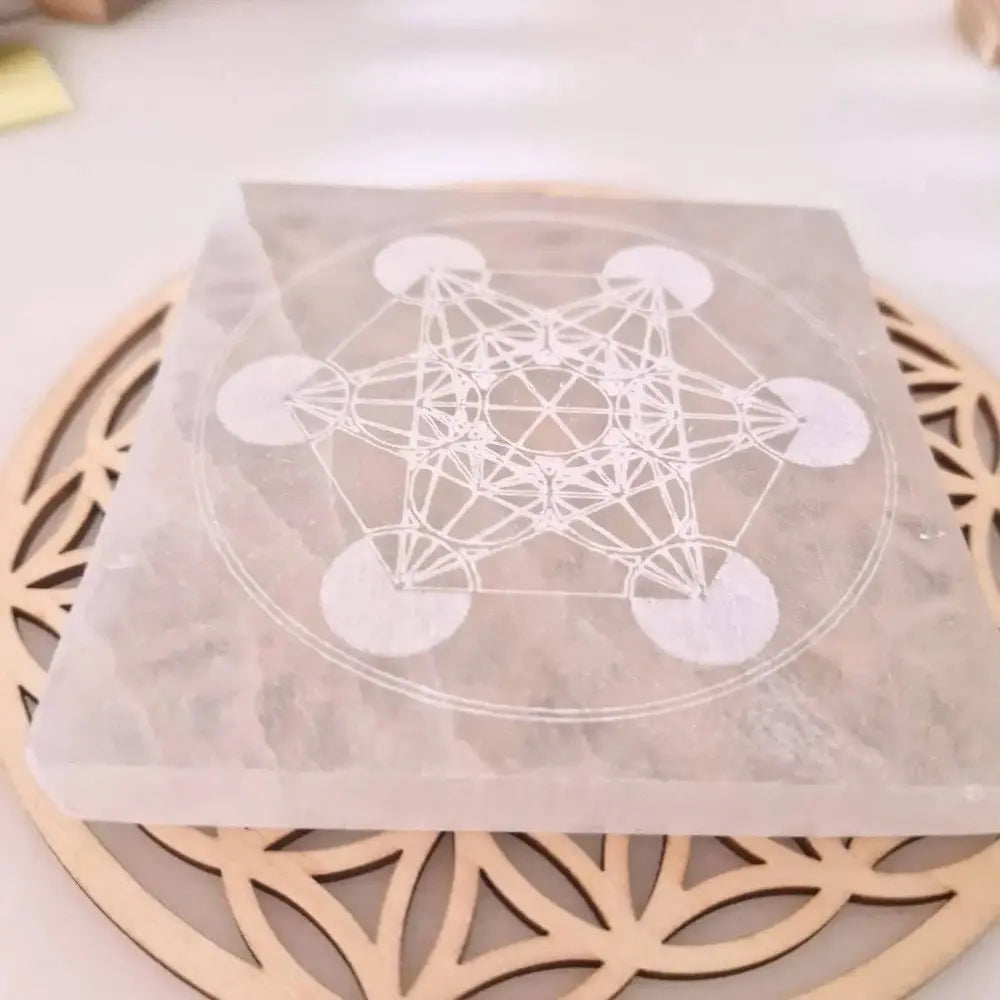 Plaque sélénite Métatron  Myrielle lithothérapie