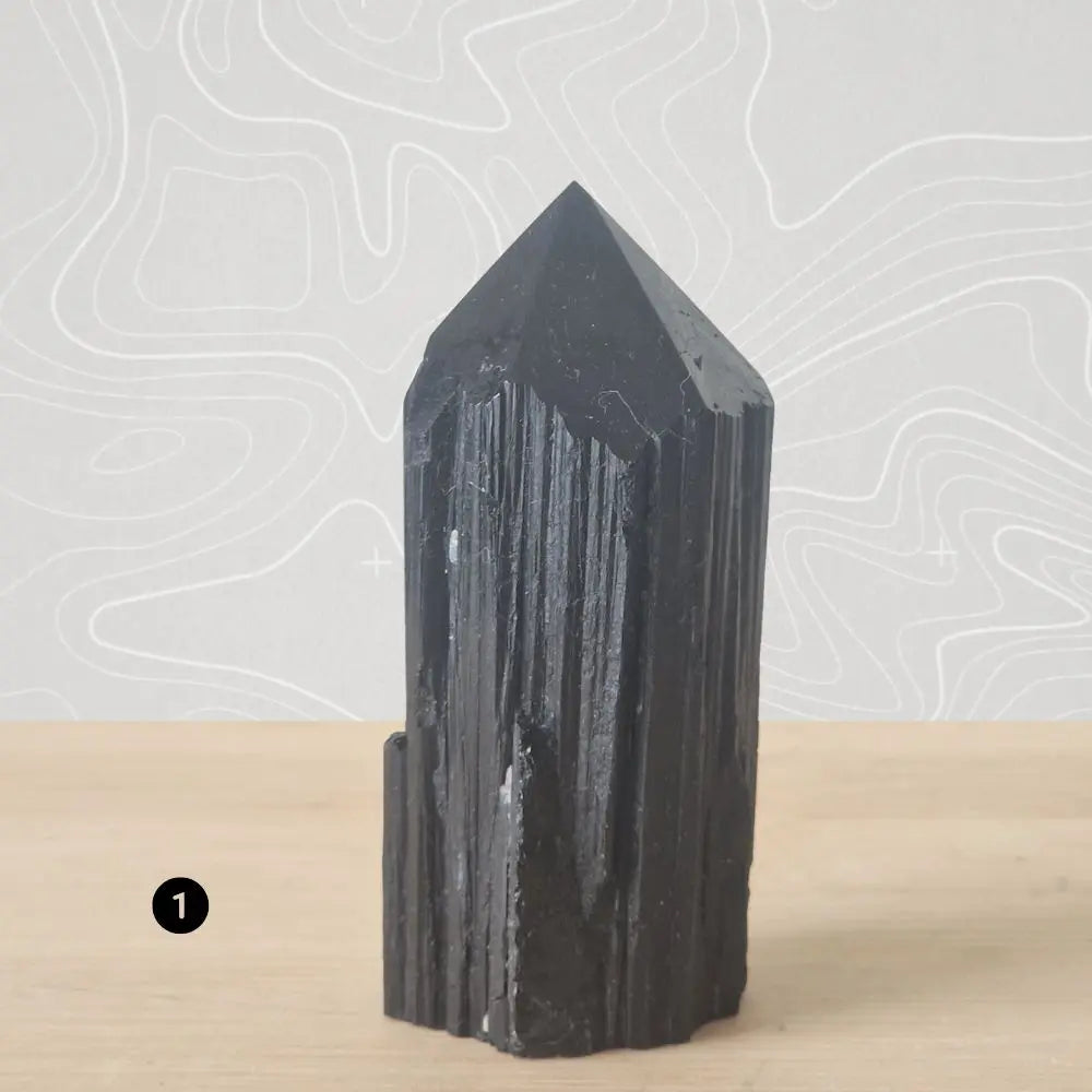 pointe tourmaline noire semi brute pointe polie choix 1