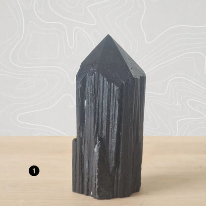 pointe tourmaline noire semi brute pointe polie choix 1