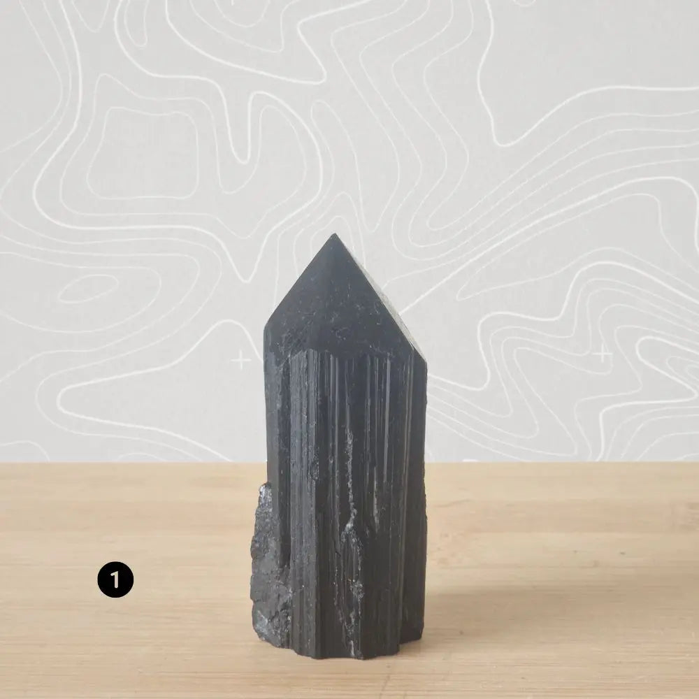 pointe tourmaline noire semi brute pointe polie choix 1