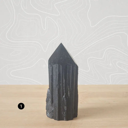 pointe tourmaline noire semi brute pointe polie choix 1