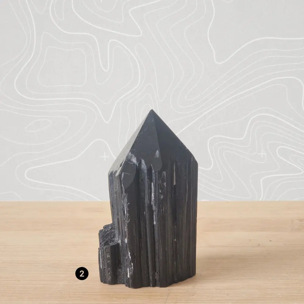 pointe tourmaline noire semi brute pointe polie choix 2