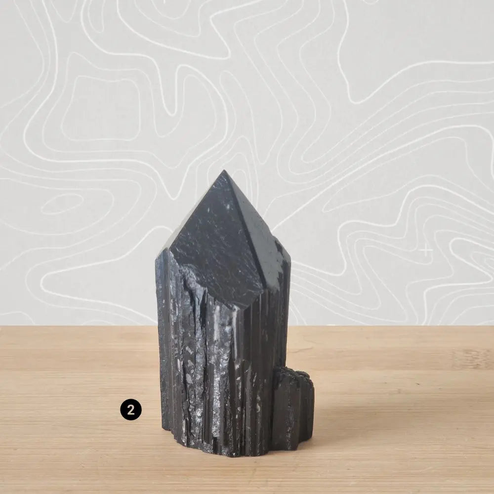 pointe tourmaline noire semi brute pointe polie choix 3