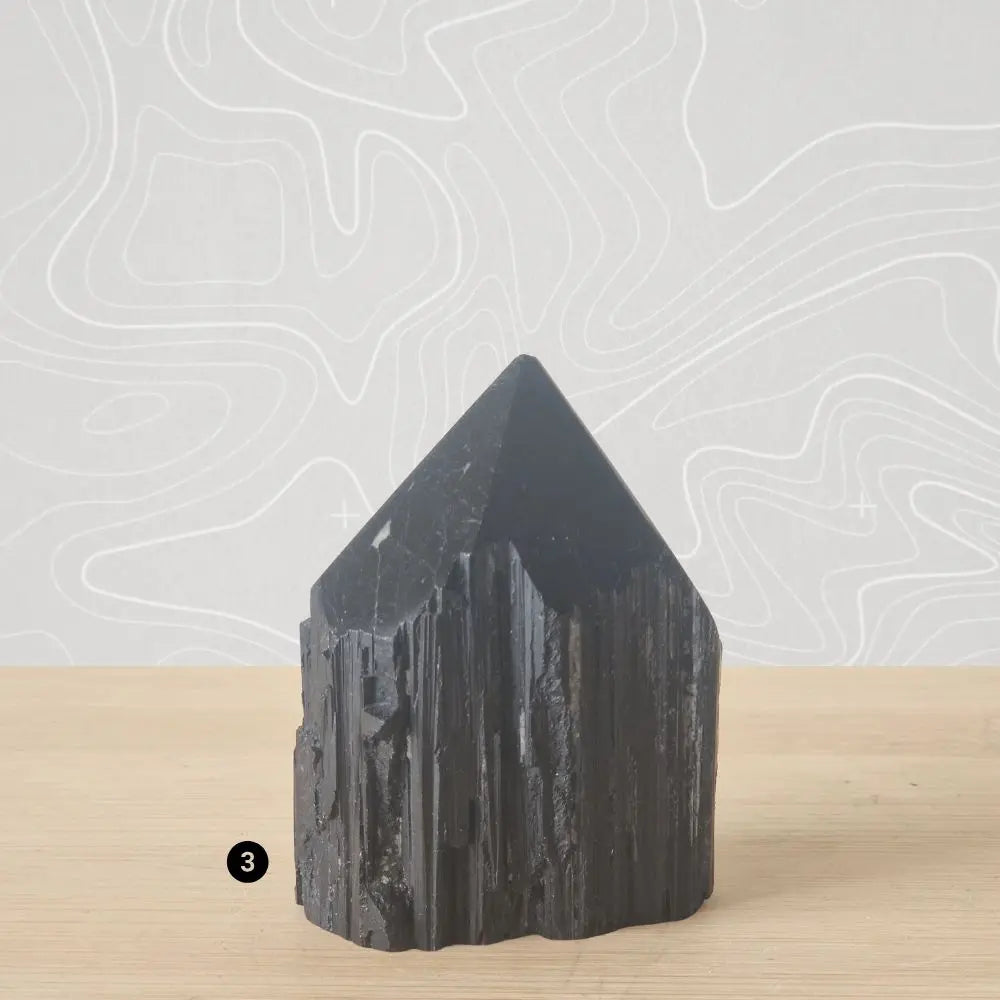 pointe tourmaline noire semi brute pointe polie choix 4