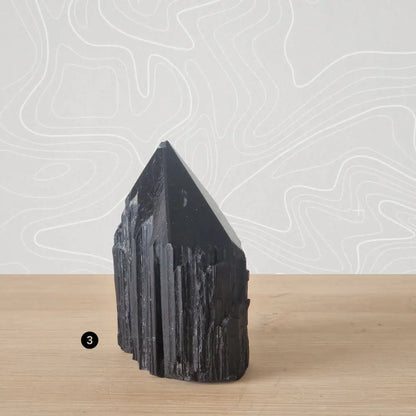 pointe tourmaline noire semi brute pointe polie choix 3